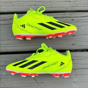 adidas X Crazyfast Club FG Youth Solar Yellow, Black, White, Orange | Kids Sz 1